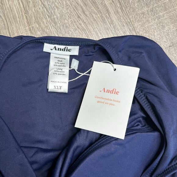 NWT ANDIE SWIM Women's Navy The Laguna One Piece Open Back Swimsuit - Picture 5 of 9